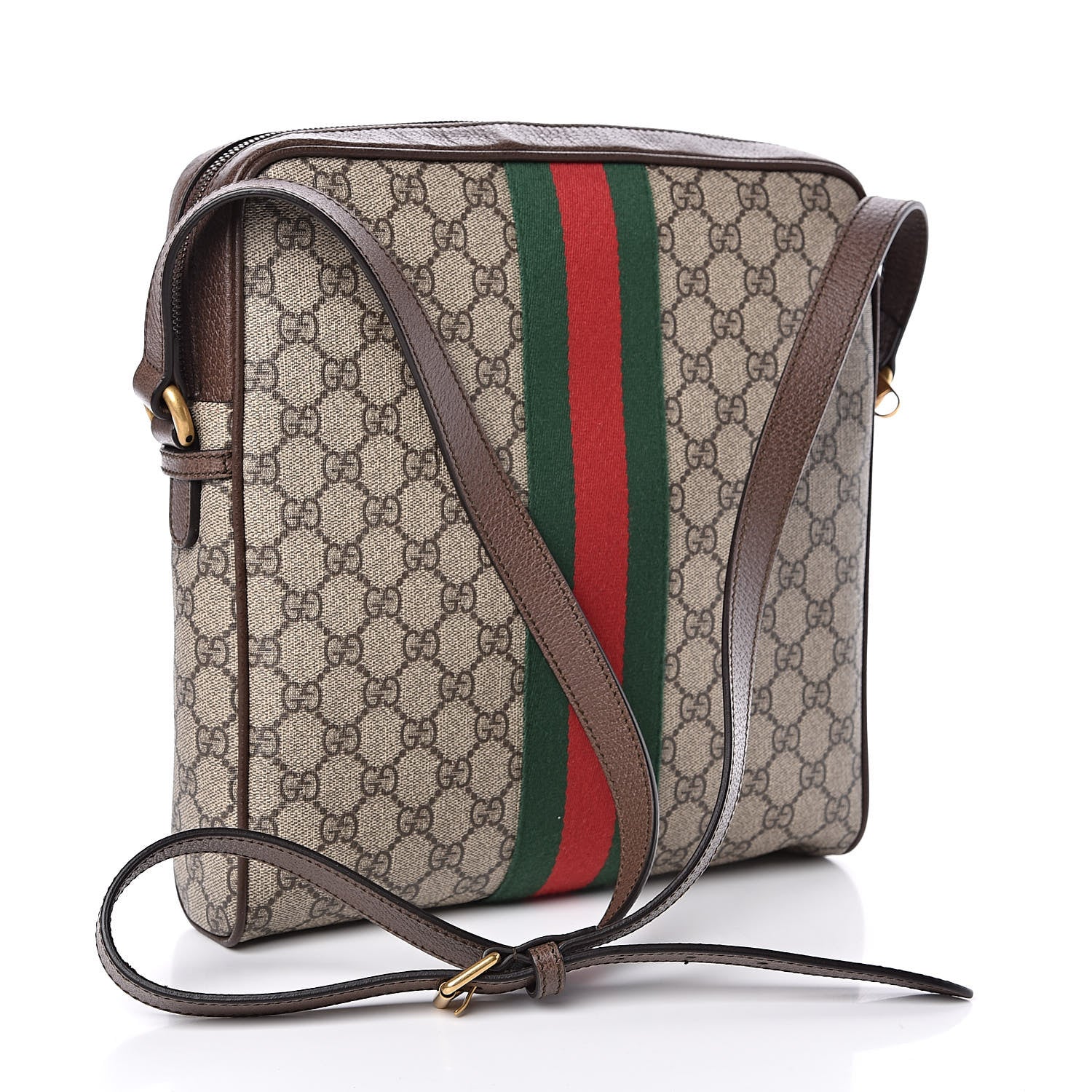 Gucci GG Supreme Monogram Web Medium Ophidia Messenger Bag Brown 3 of 11