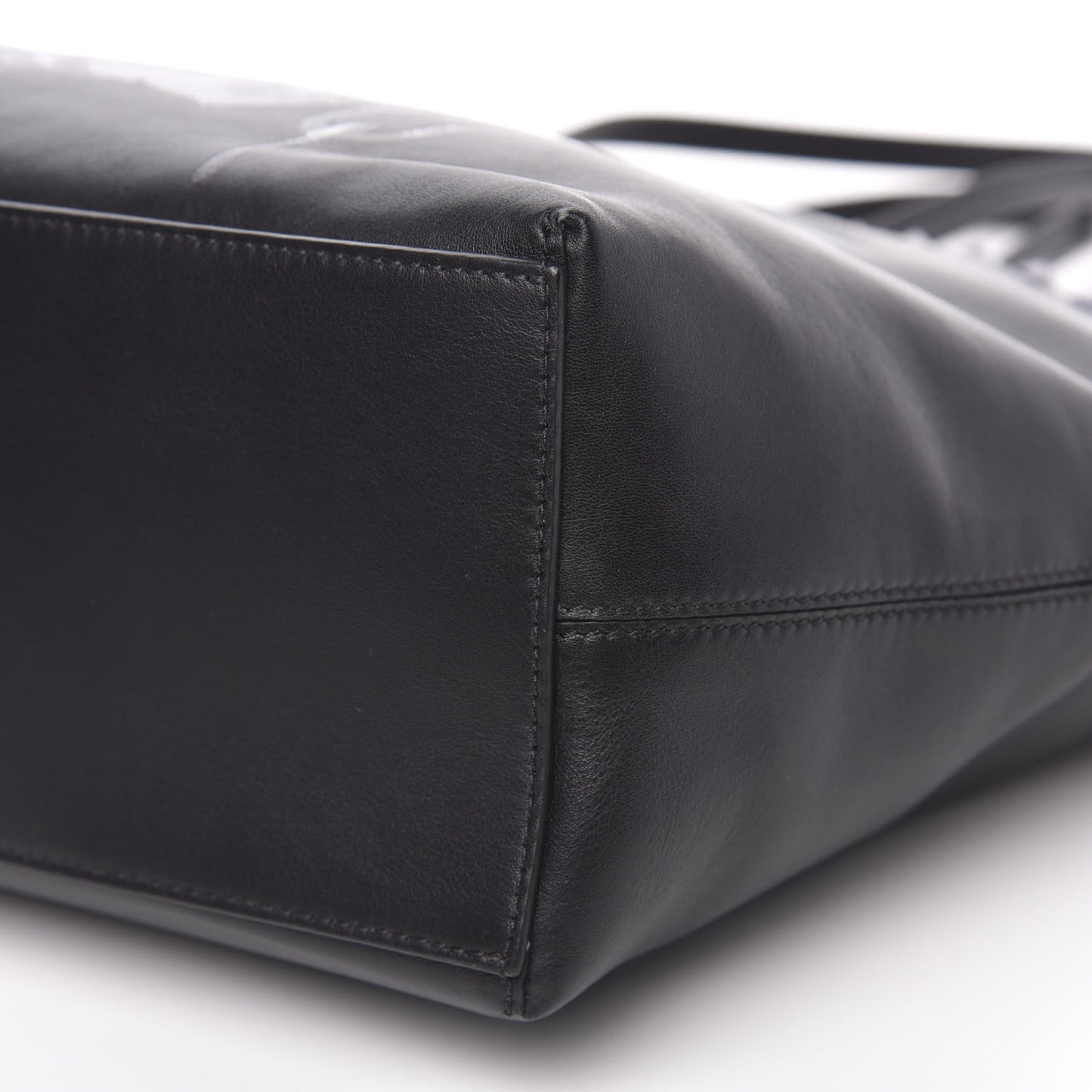 X UNDERCOVER Calfskin Print Rockstud Shoulder Tote Black