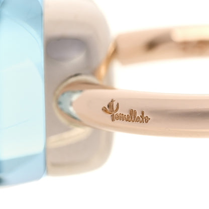 Pomellato 18K Rose Gold Blue Topaz Nudo Maxi Ring 52 6 5 of 8