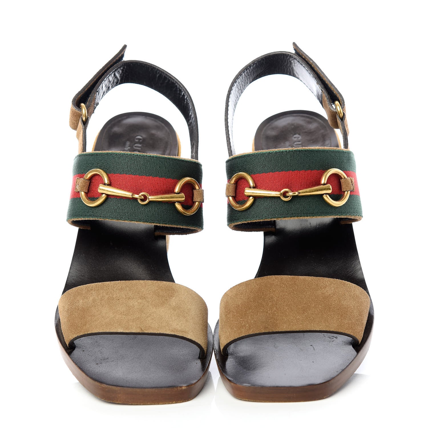 Gucci Suede Querelle Web Sandals 37.5 Marron Glace 5 of 11