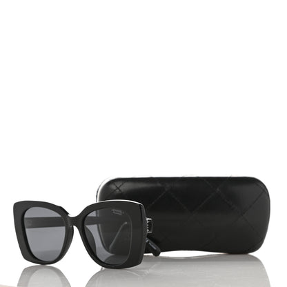 Chanel Acetate Strass Polarized Square Sunglasses 5422-B Black 8 of 8