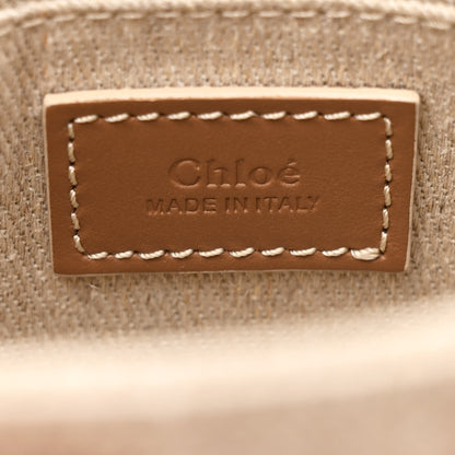 Chloe Linen Calfskin Mini Woody Ribbon Tote With Strap Blushy Beige 6 of 11