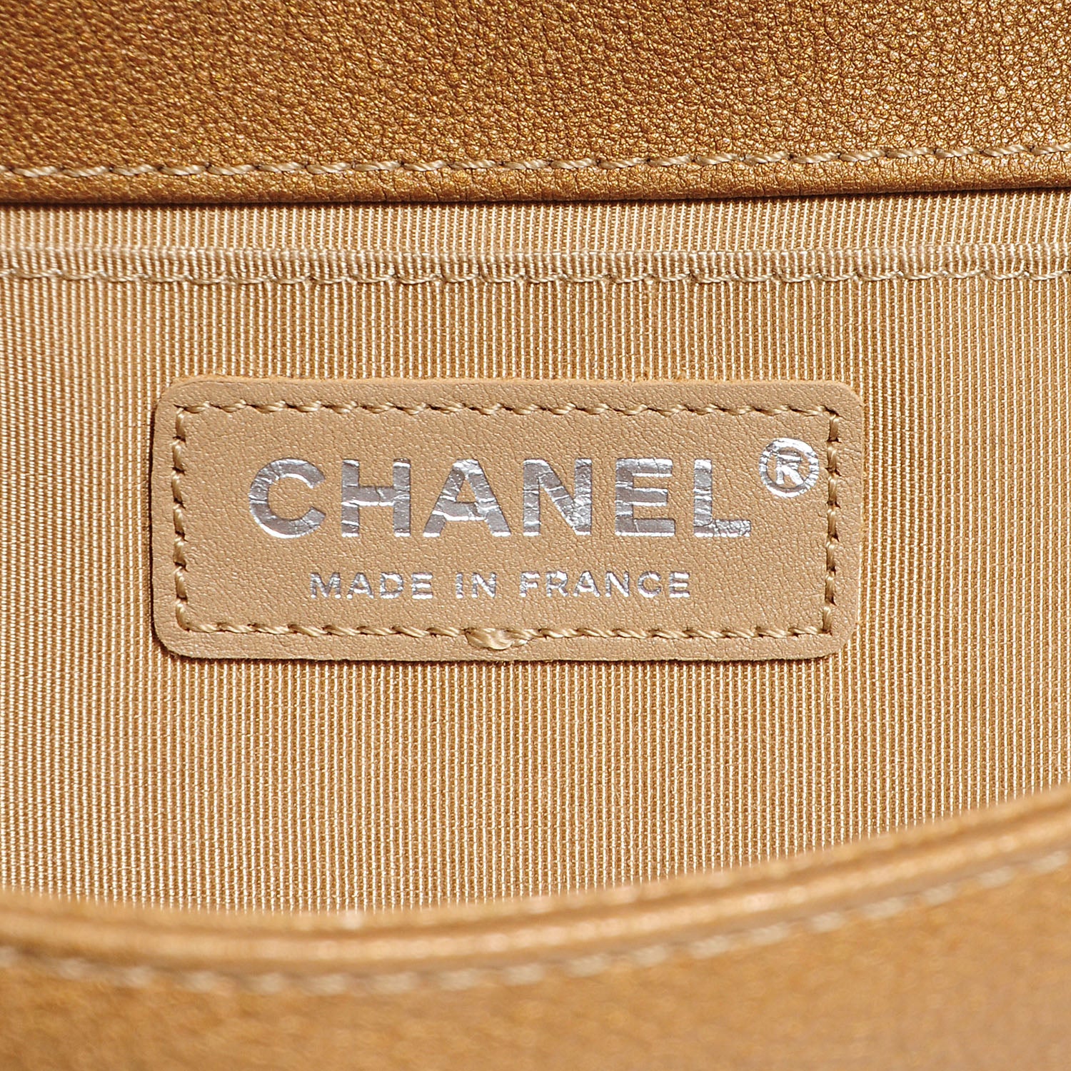 Chanel Metallic Calfskin Quilted Medium Boy Flap Dark Gold 7 of 9