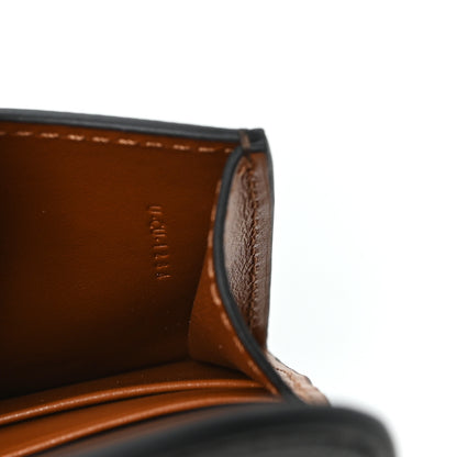Celine Triomphe Canvas Calfskin Flap Card Holder Tan 8 of 8