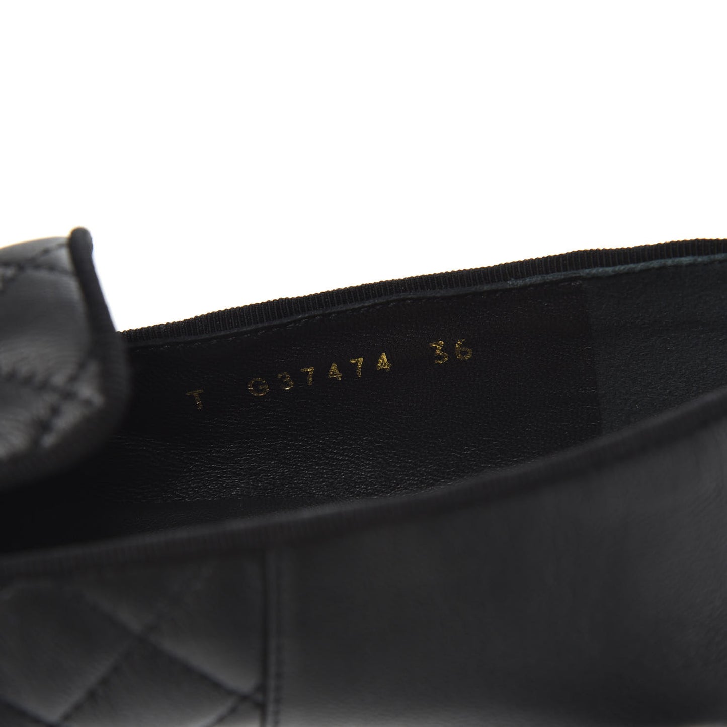 Lambskin Quilted Cap Toe Slipper With Pouch 36 Black