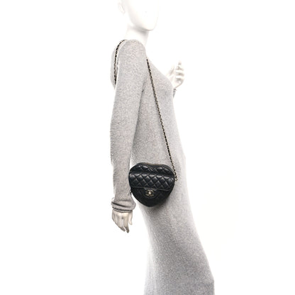 Chanel Lambskin Quilted CC In Love Heart Bag Black 2 of 11