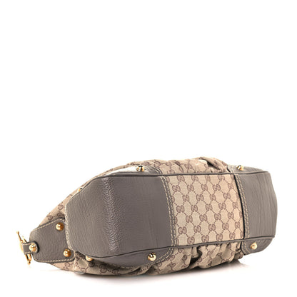 Gucci Monogram Medium Jockey Hobo Grey 4 of 9