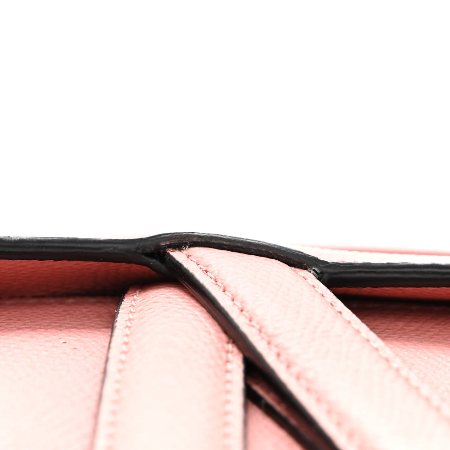 Grained Calfskin Mini Saddle Bag Pink