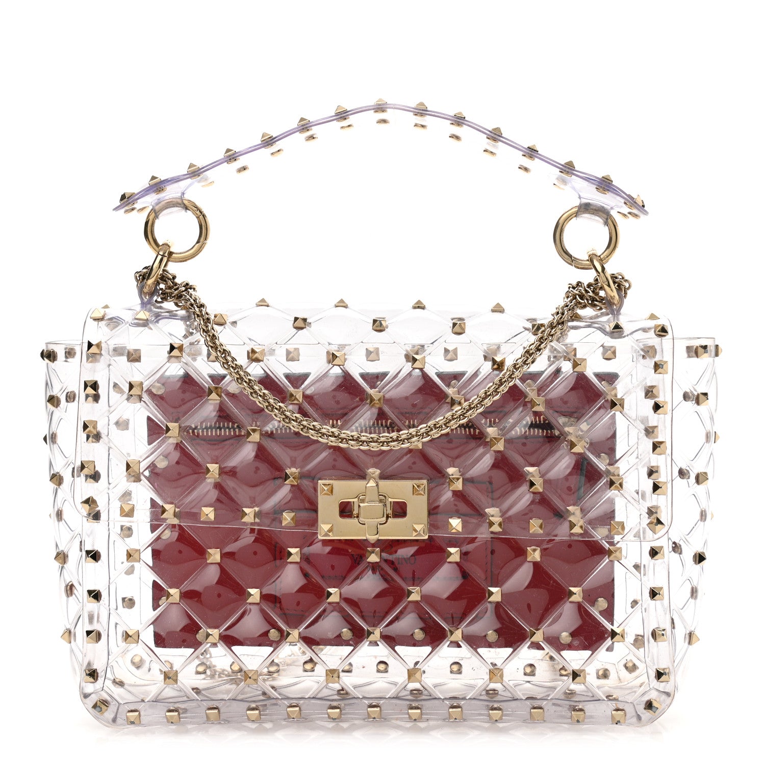Valentino Garavani PVC Medium Rockstud Spike Shoulder Bag 1 of 9