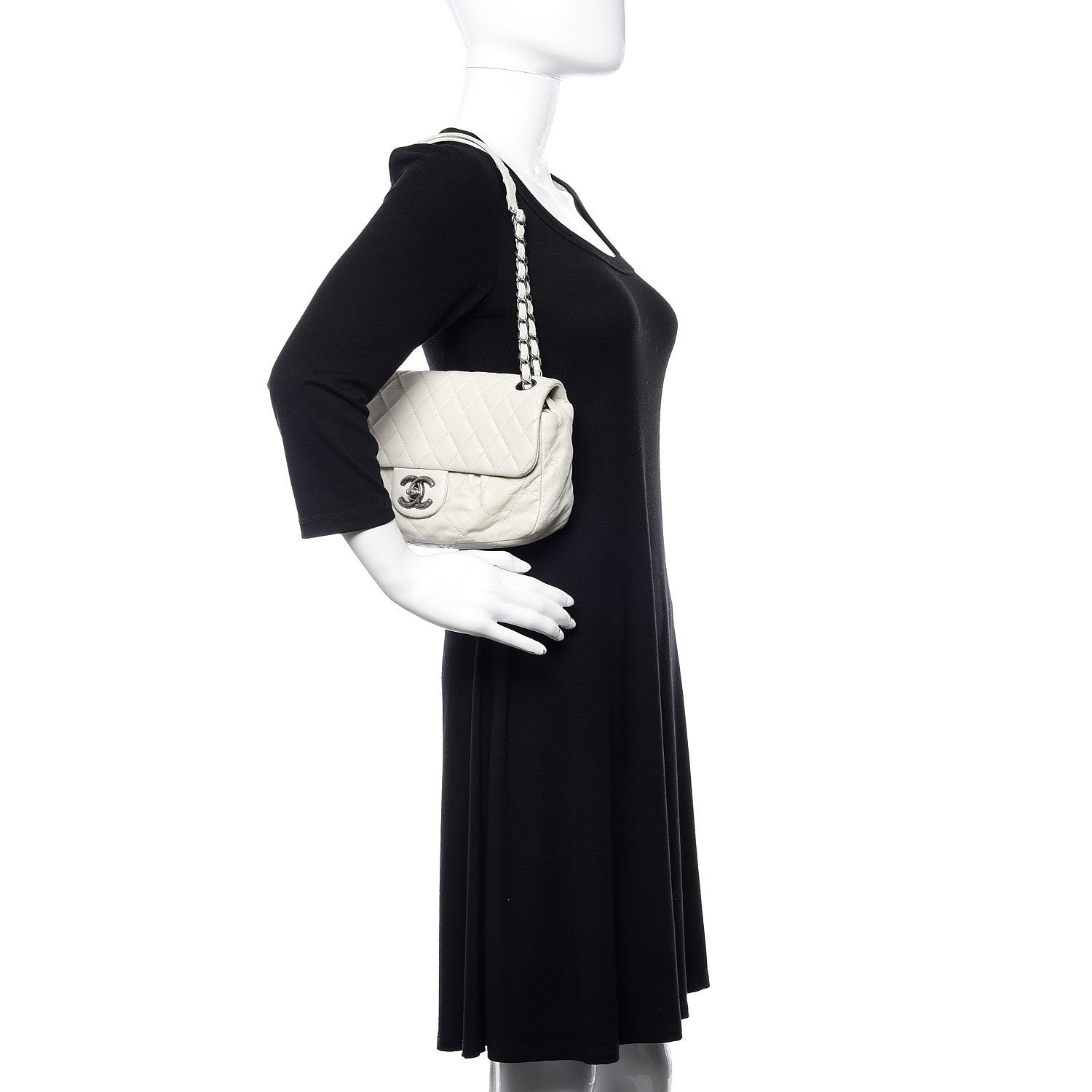 Chanel Calfskin Quilted East West Flap White 2 of 12