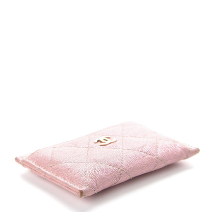 Chanel Iridescent Caviar Quilted Card Holder Rose Pink 4 of 8