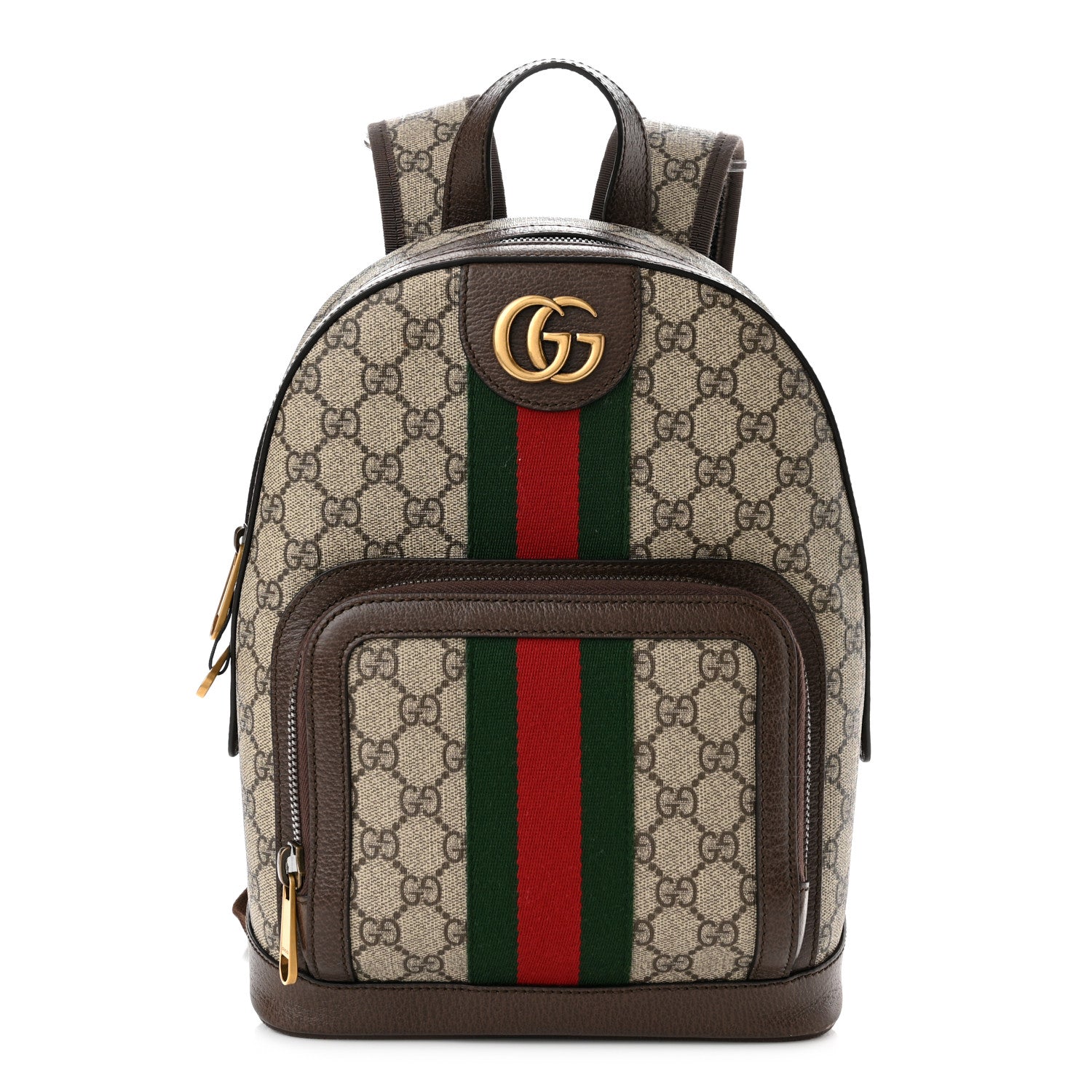Gucci GG Supreme Monogram Calfskin Web Small Ophidia Day Backpack Beige Ebony New Acero 1 of 12