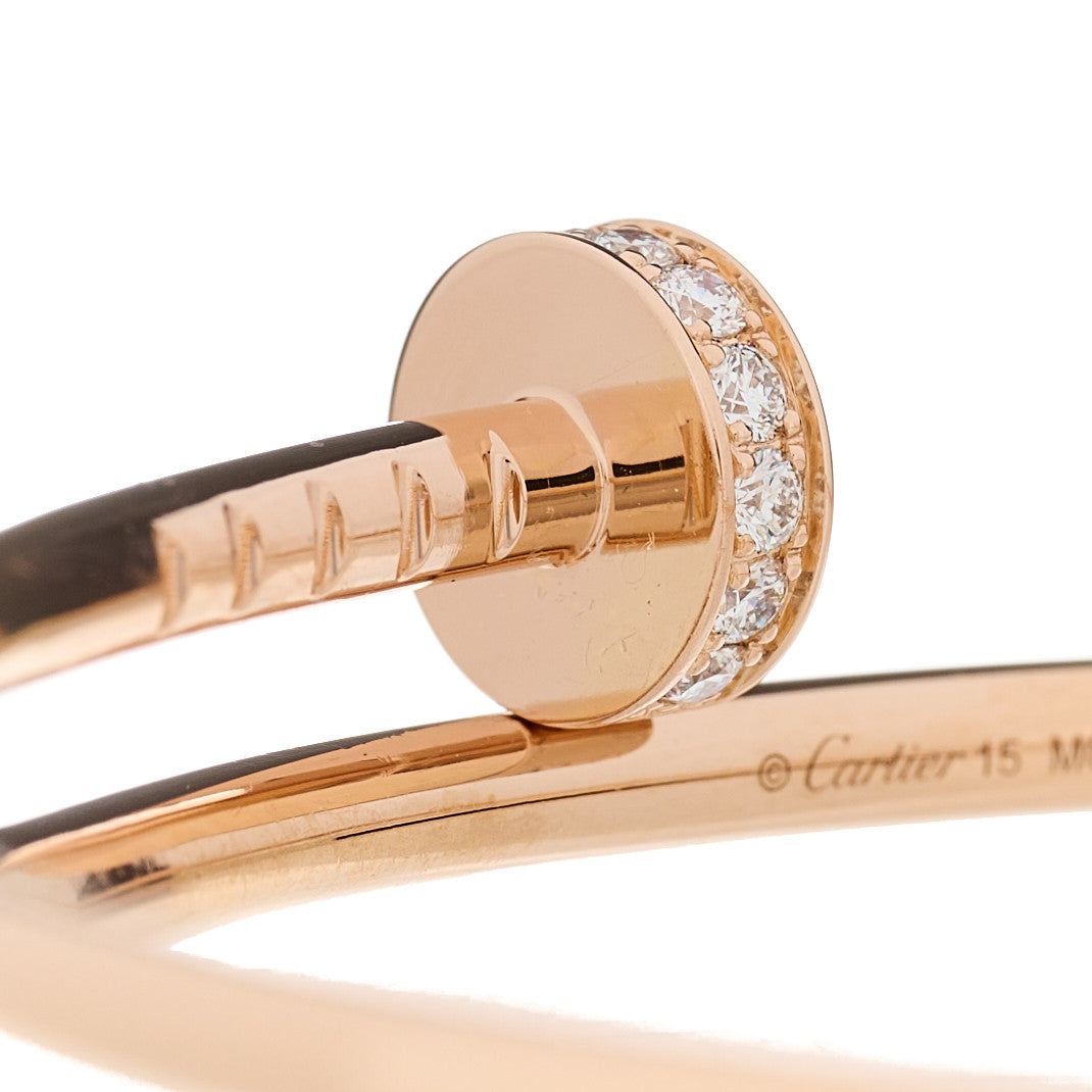 18K Pink Gold Diamond Small Juste Un Clou Bracelet 15