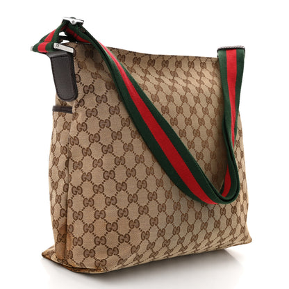 Gucci Monogram Web Medium Flat Messenger Bag Brown 3 of 10