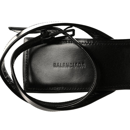 Balenciaga Smooth Calfskin Moon Square Toe 90mm Sandals 37.5 Black 7 of 8