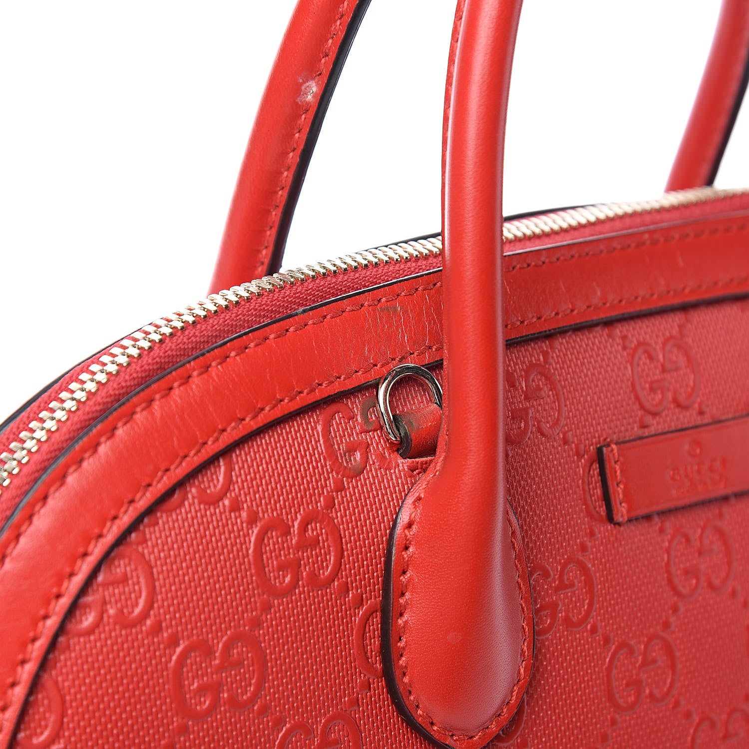 Gucci HIlary Lux GG Monogram Embossed Studded Top Handle Dome Bag Tobasco 11 of 14