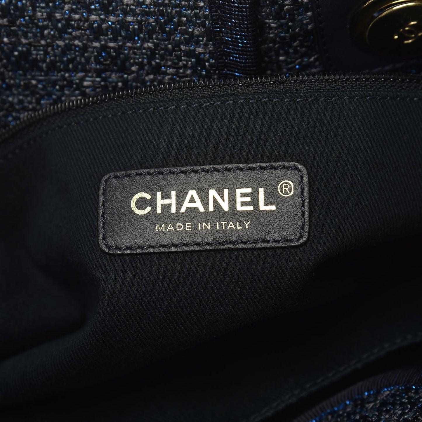 Woven Straw Raffia Large Deauville Tote Dark Blue