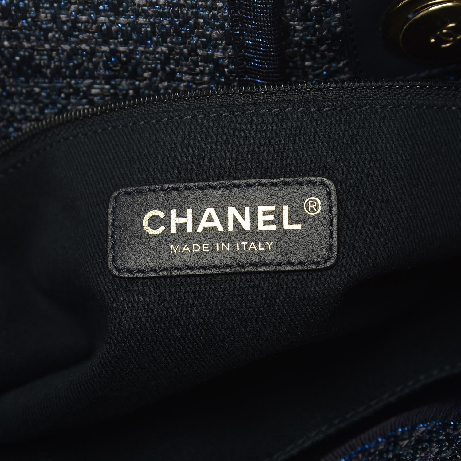 Chanel Woven Straw Raffia Large Deauville Tote Dark Blue 7 of 11