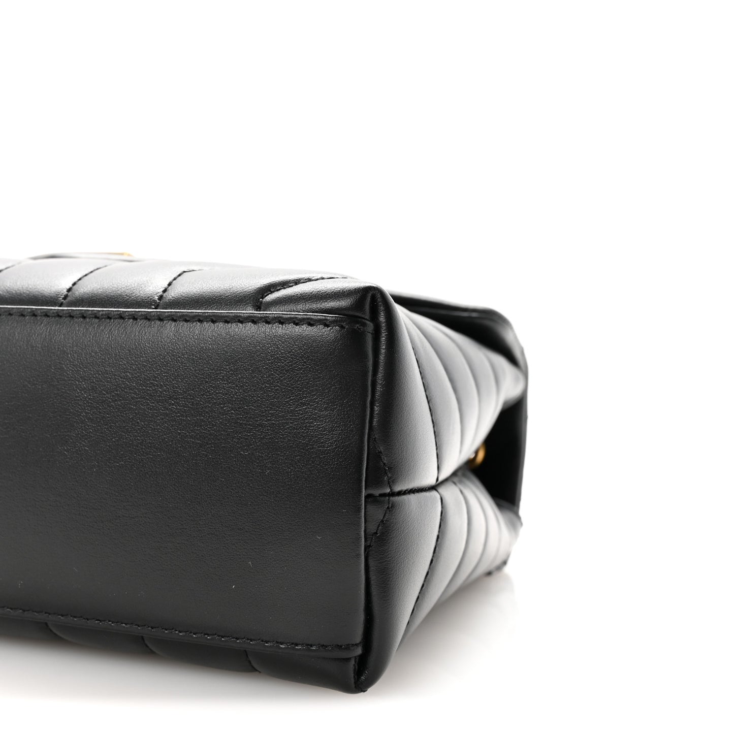 Calfskin Y Quilted Monogram Small Loulou Chain Satchel Black