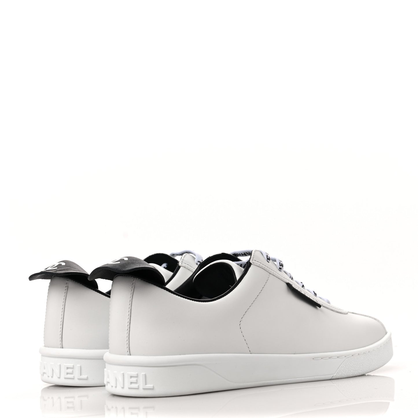 Calfskin CC Womens Sneakers 39 White