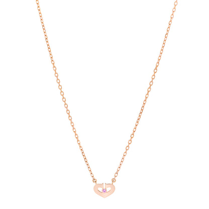 Cartier 18K Pink Gold Pink Sapphire XS Hearts and Symbols Necklace 1 of 5