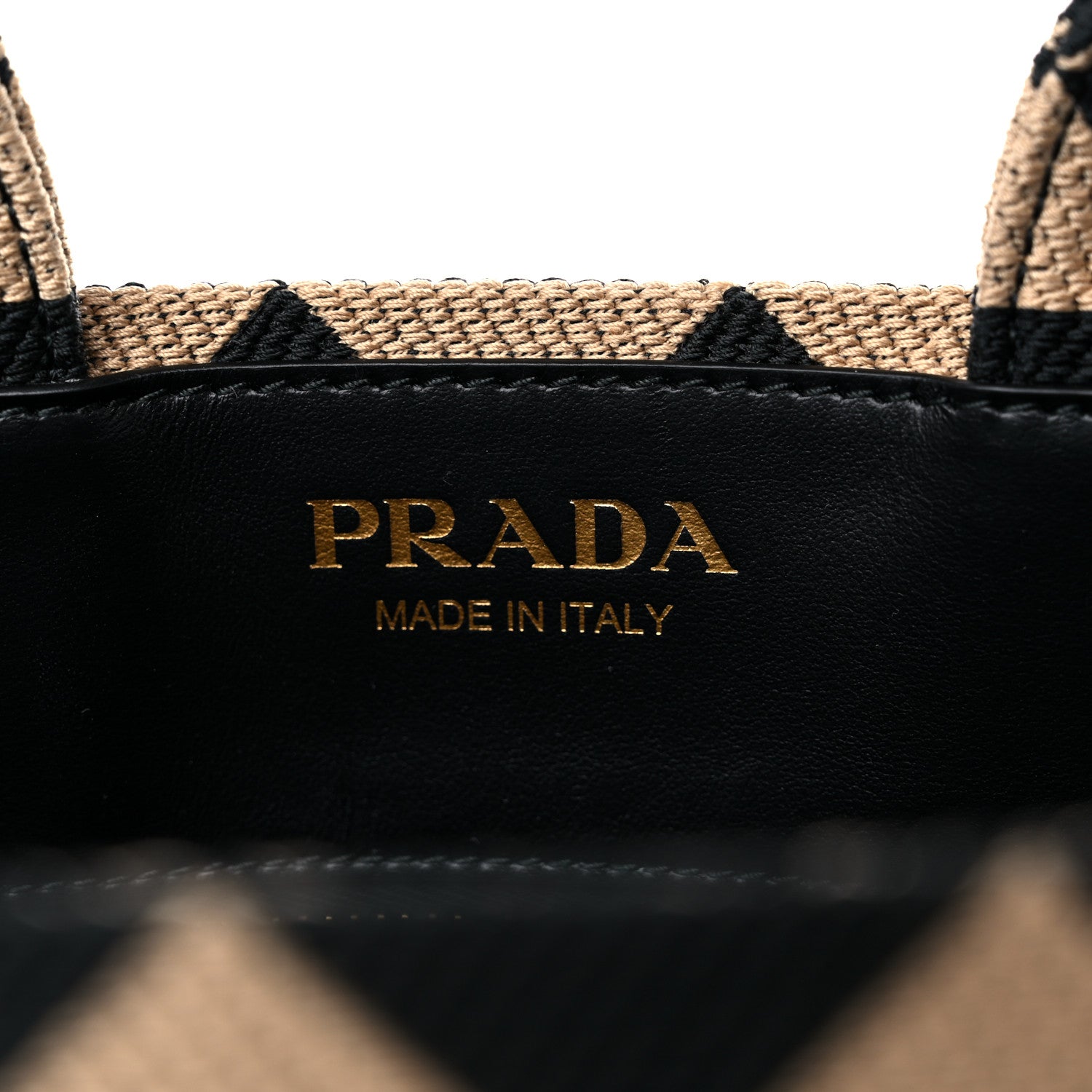 Prada Jacquard Saffiano Triangolo Symbole Embroidered Small Tote Black Corda 5 of 7
