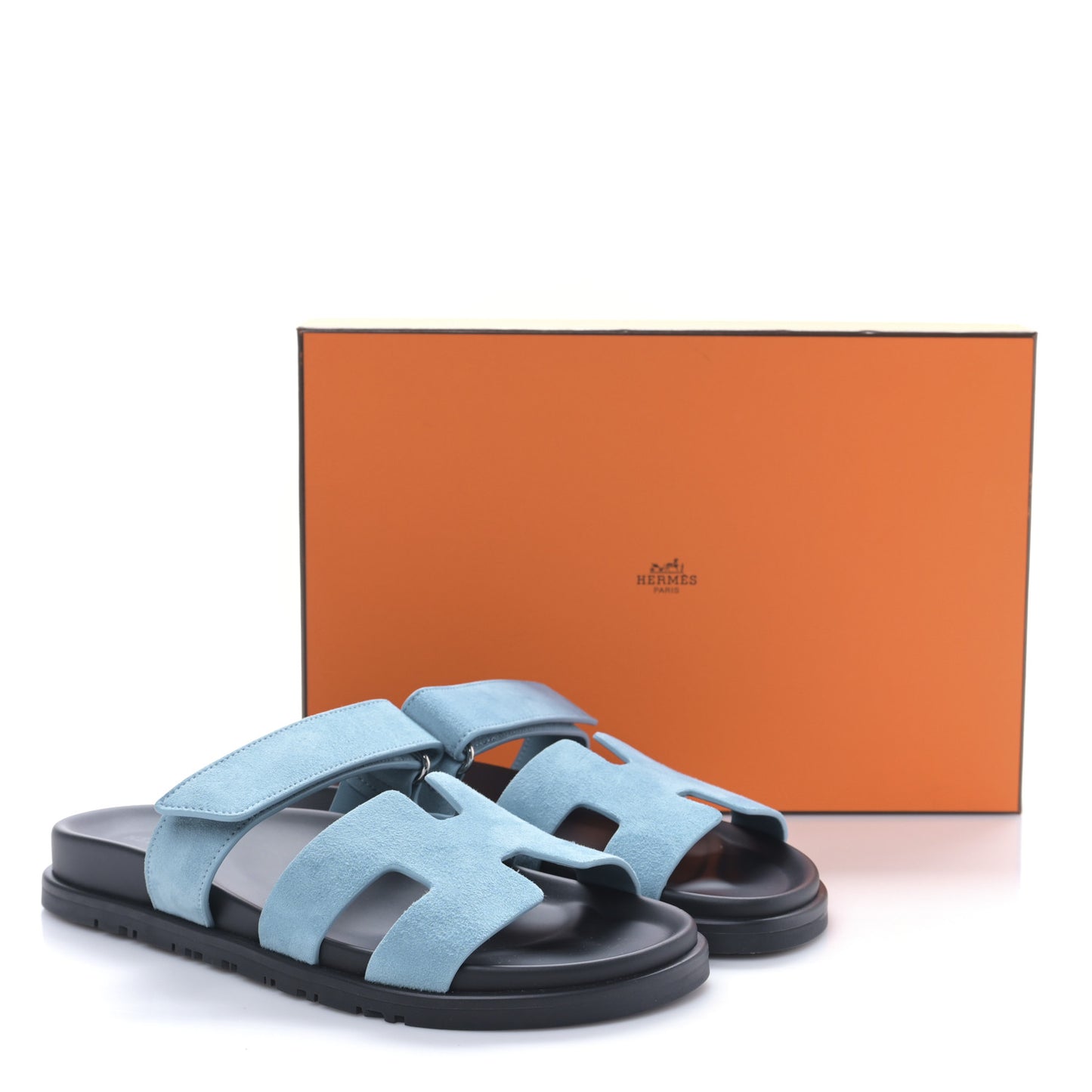 Suede Goatskin Womens Chypre Sandals 38 Bleu Mineral