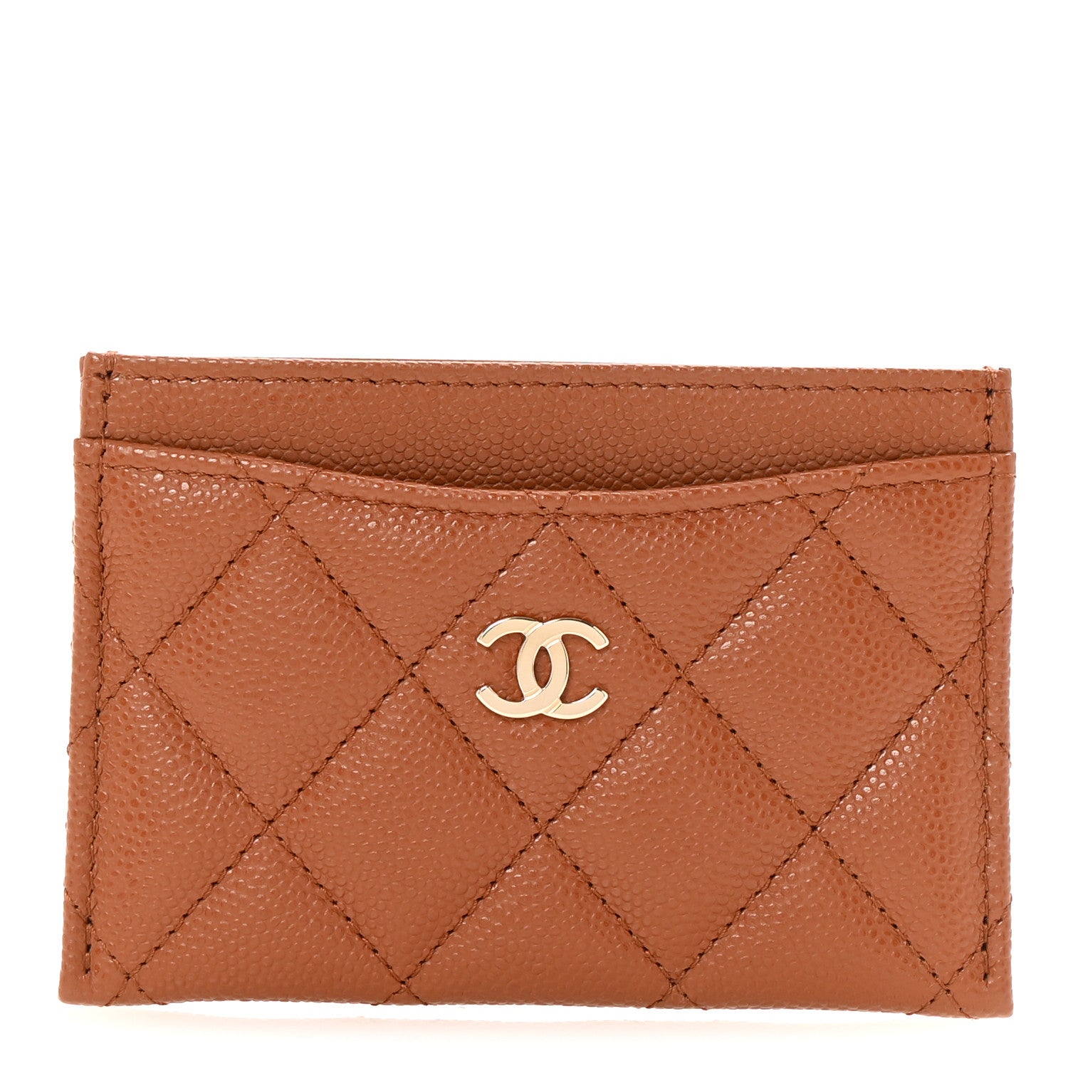 Chanel Caviar Quilted Card Holder Brown 1 of 9