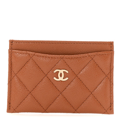 Chanel Caviar Quilted Card Holder Brown 1 of 9