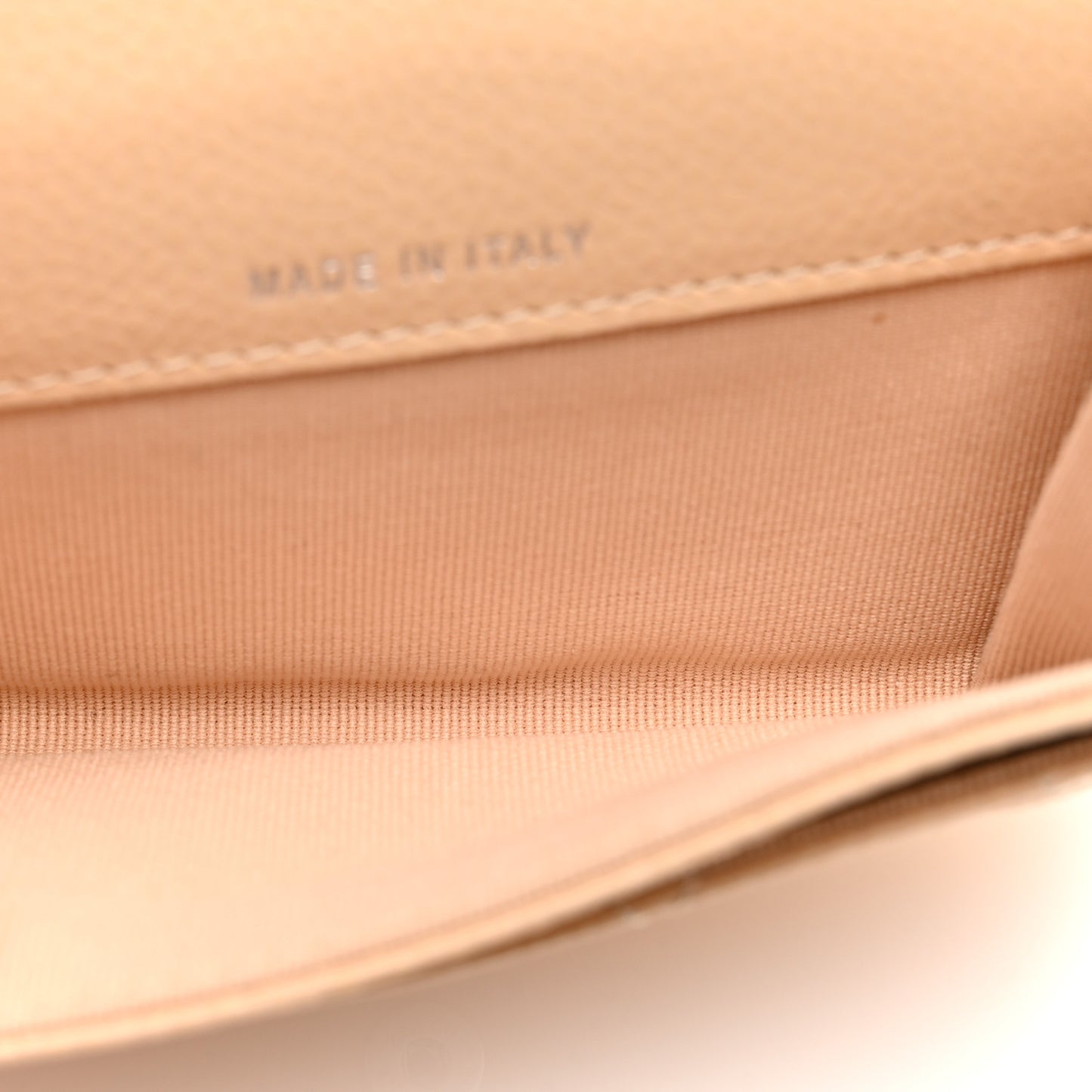 Caviar Quilted Flap Card Holder Wallet Beige