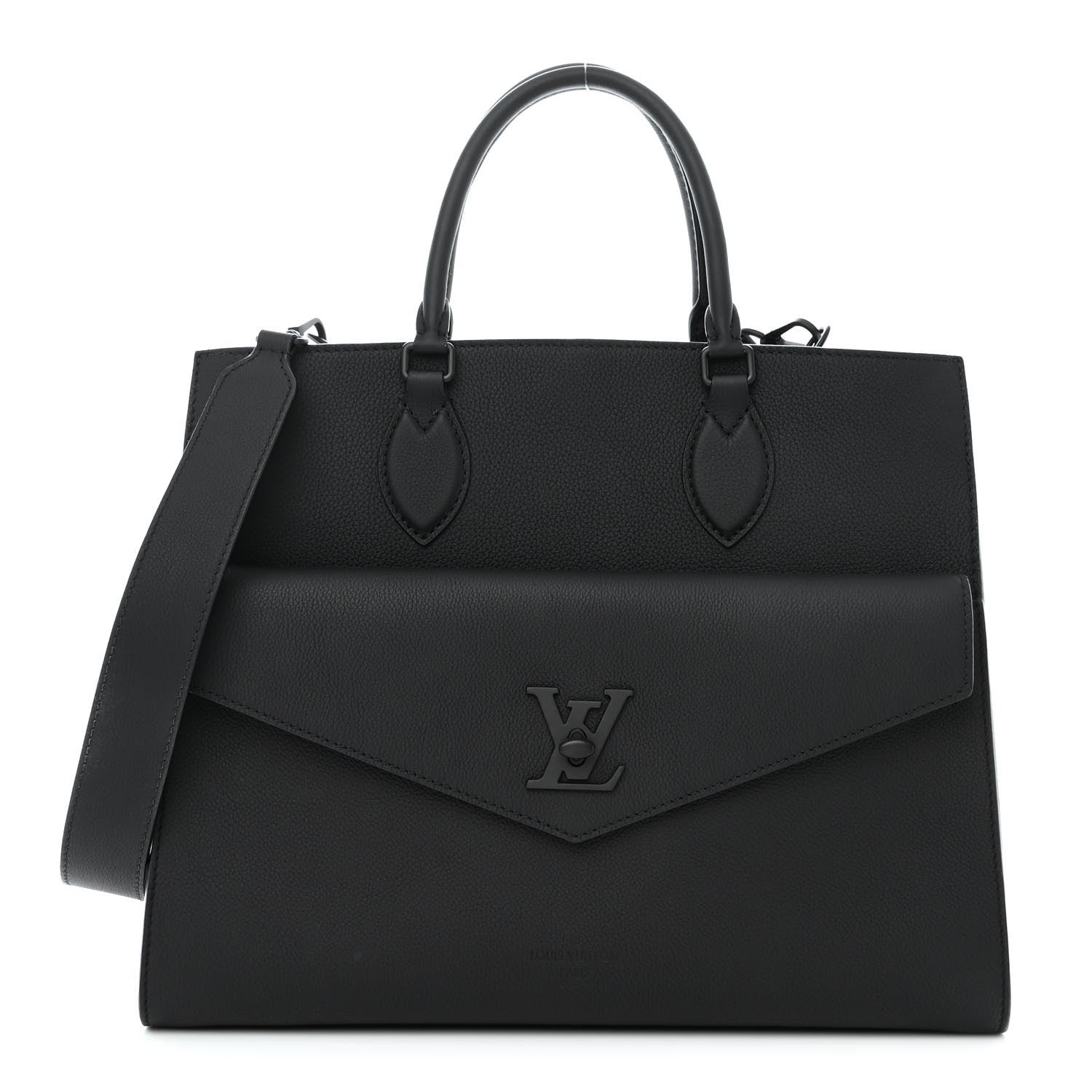 Louis Vuitton Soft Calfskin Lockme Tote MM Black 2 of 11