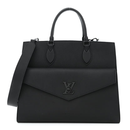 Louis Vuitton Soft Calfskin Lockme Tote MM Black 2 of 11