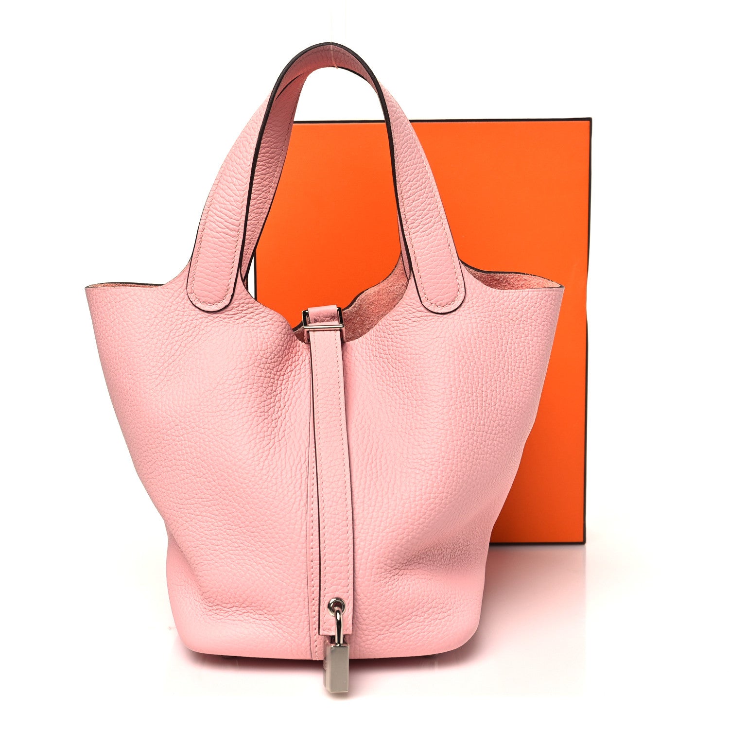 Hermes Taurillon Clemence Picotin Lock 18 PM Rose Sakura 11 of 11