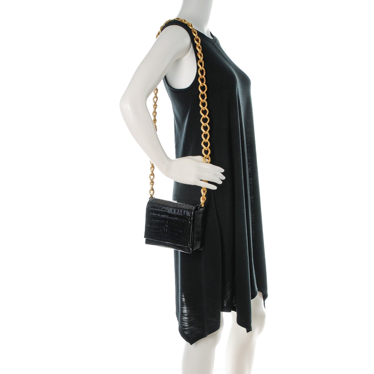 Nancy Gonzalez Crocodile Small Chain Crossbody Bag Black 2 of 7