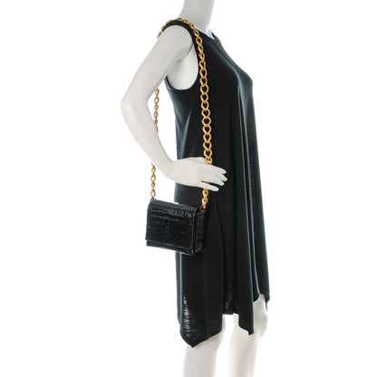 Nancy Gonzalez Crocodile Small Chain Crossbody Bag Black 2 of 7