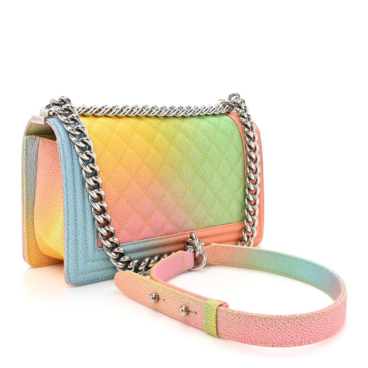 Caviar Quilted Medium Cuba Rainbow Boy Flap Multicolor