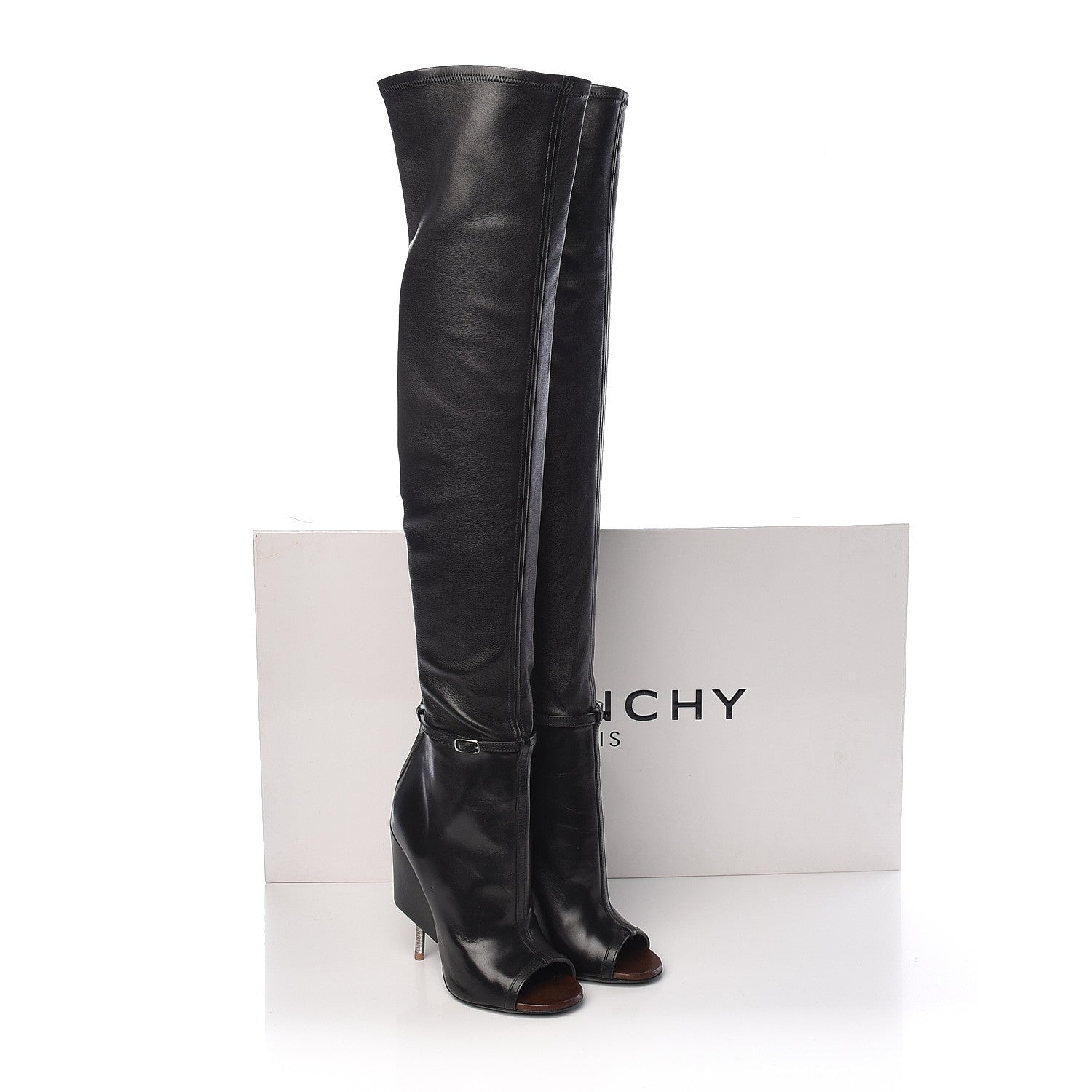 Givenchy Calfskin Narlia Over The Knee Boots 38 Black 10 of 10