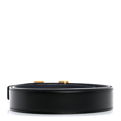 Hermes Box Togo 32mm Guilloche H Belt 90 36 Black Bleu Nuit 2 of 8