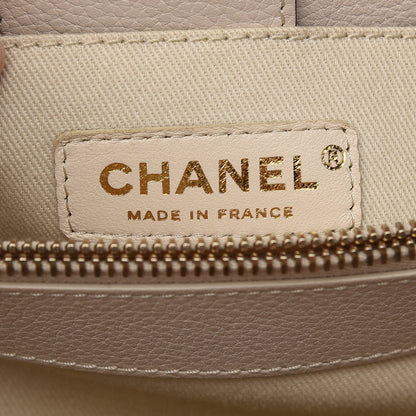 Chanel Grained Calfskin Small Bi-Color Neo Executive Shopper Tote Black Beige 6 of 9