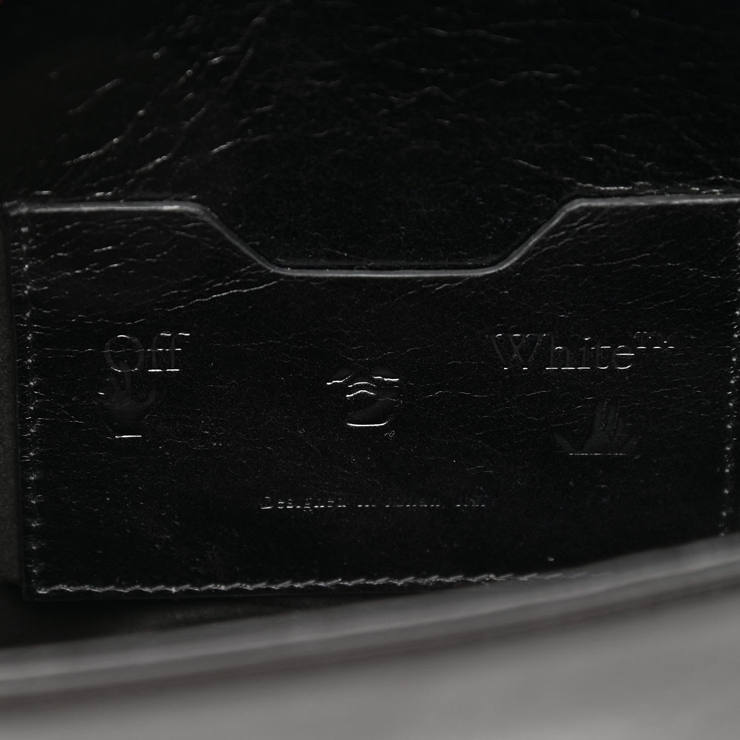 Off-White Calfskin Swiss Binder Flap Bag Black 6 of 12