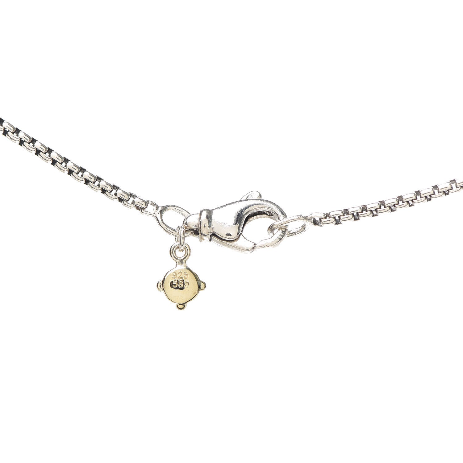 David Yurman Sterling Silver 14K Yellow Gold 1.7mm Baby Box Chain Necklace 18" 5 of 5