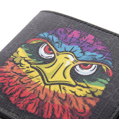 Gucci GG Supreme Monogram Rainbow Eagle Nice Bi-Fold Wallet Black Grey Multicolor 7 of 7