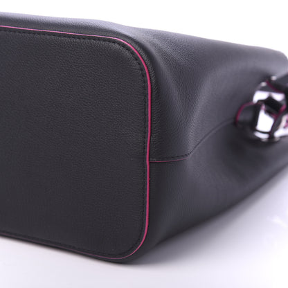 Louis Vuitton Calfskin Lockme Bucket Black 7 of 9