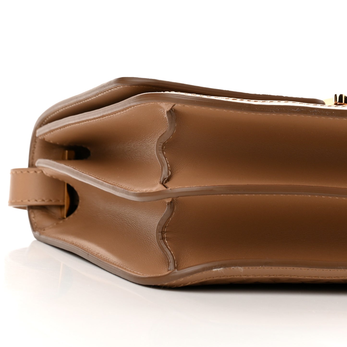 Calfskin Monogram Embossed Medium TB Bag Light Camel