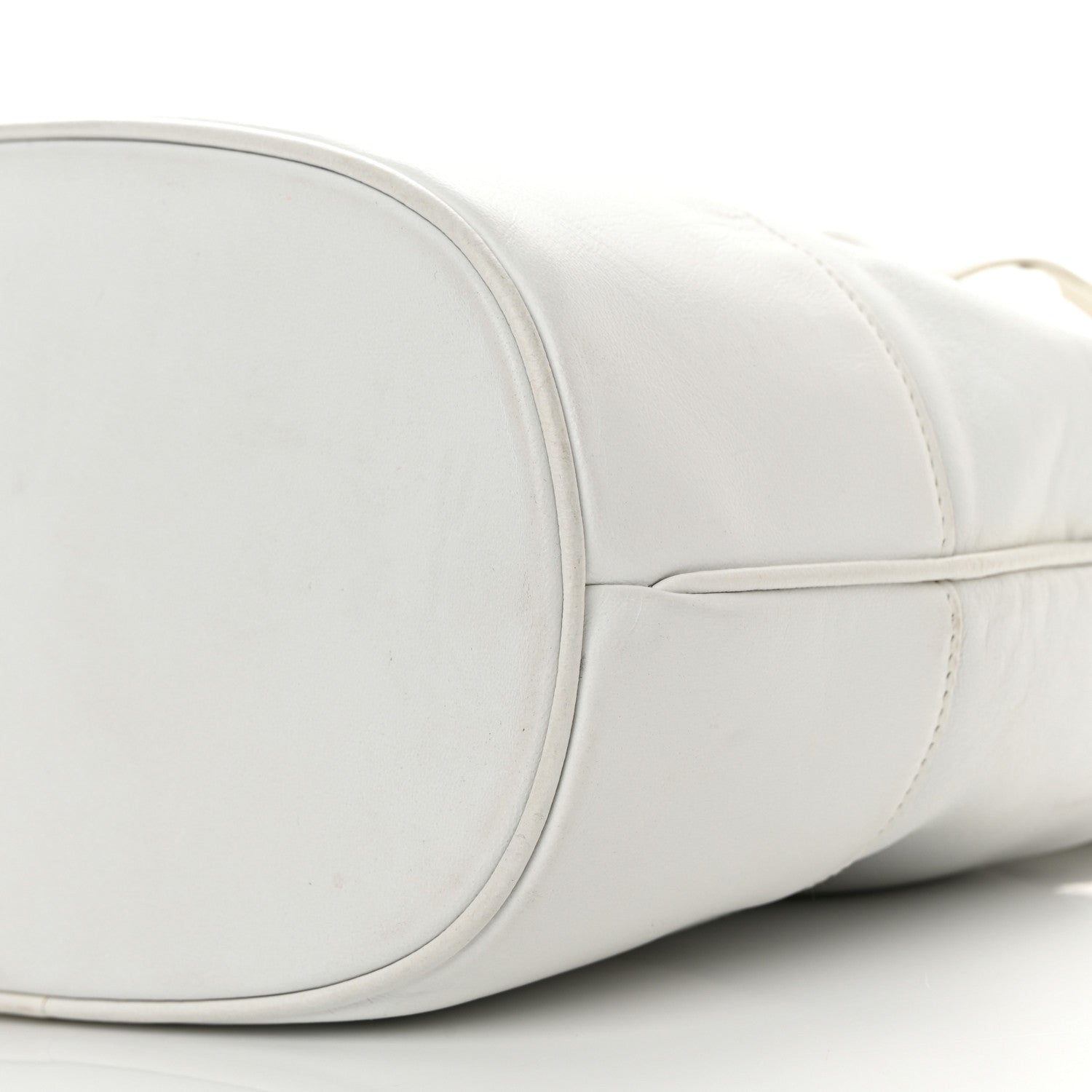 Chanel Lambskin CC Drawstring Bucket Bag White 13 of 18