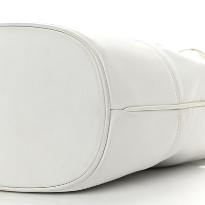 Chanel Lambskin CC Drawstring Bucket Bag White 13 of 18