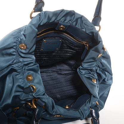 Prada Tessuto Nylon Jacquard Tote Denim 5 of 10