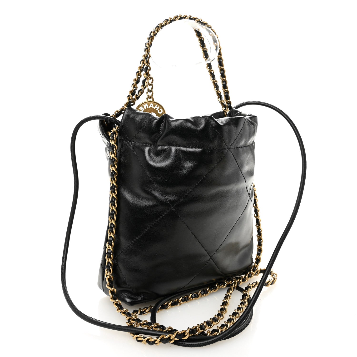 Chanel Shiny Calfskin Quilted Mini Chanel 22 Black 3 of 10