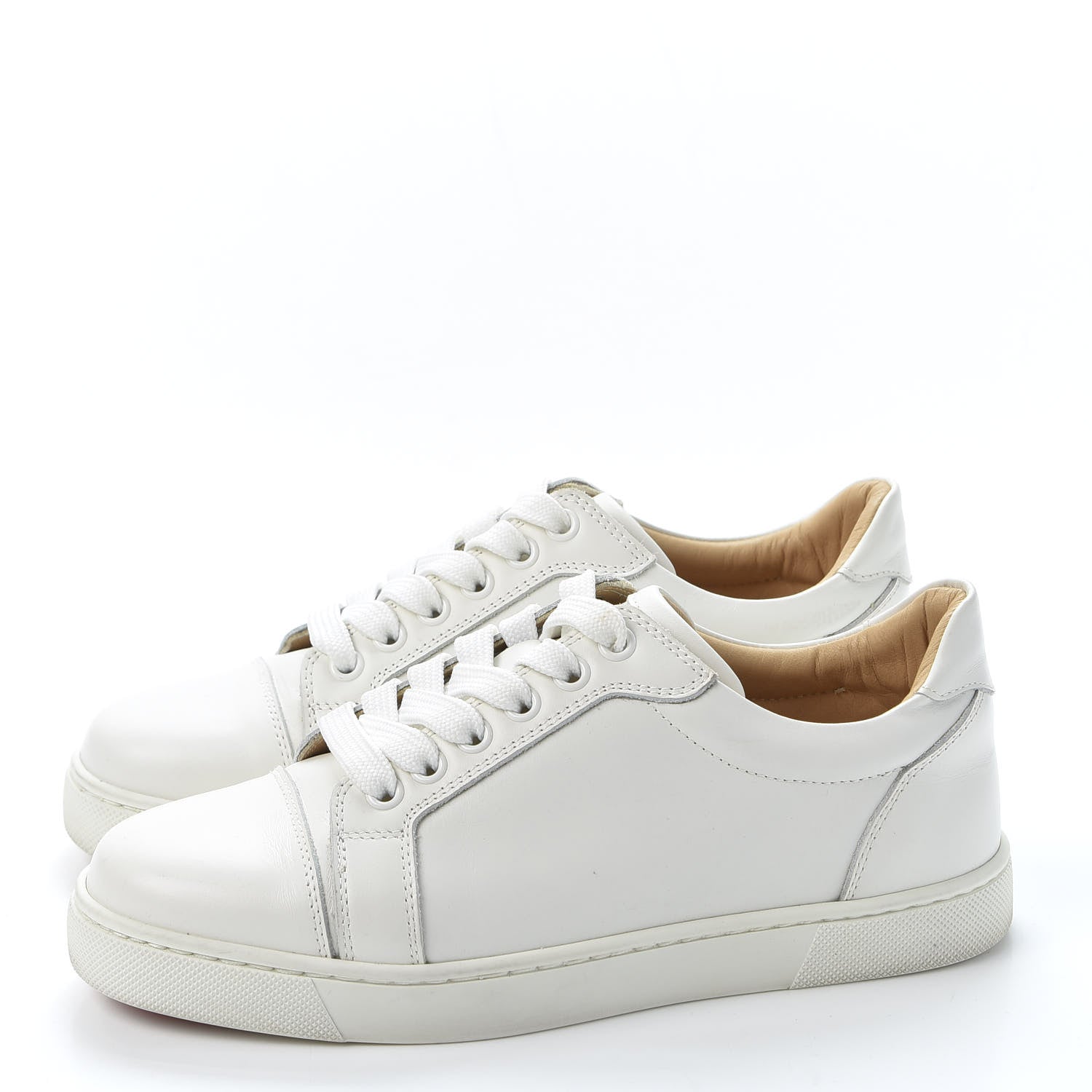 Christian Louboutin Calfskin Vieira Flat Sneakers 35.5 Latte 2 of 10