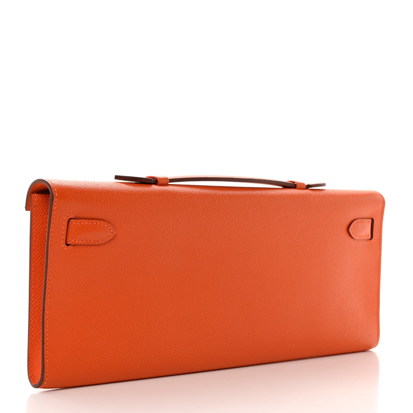 Epsom Kelly Cut Clutch Pochette Orange